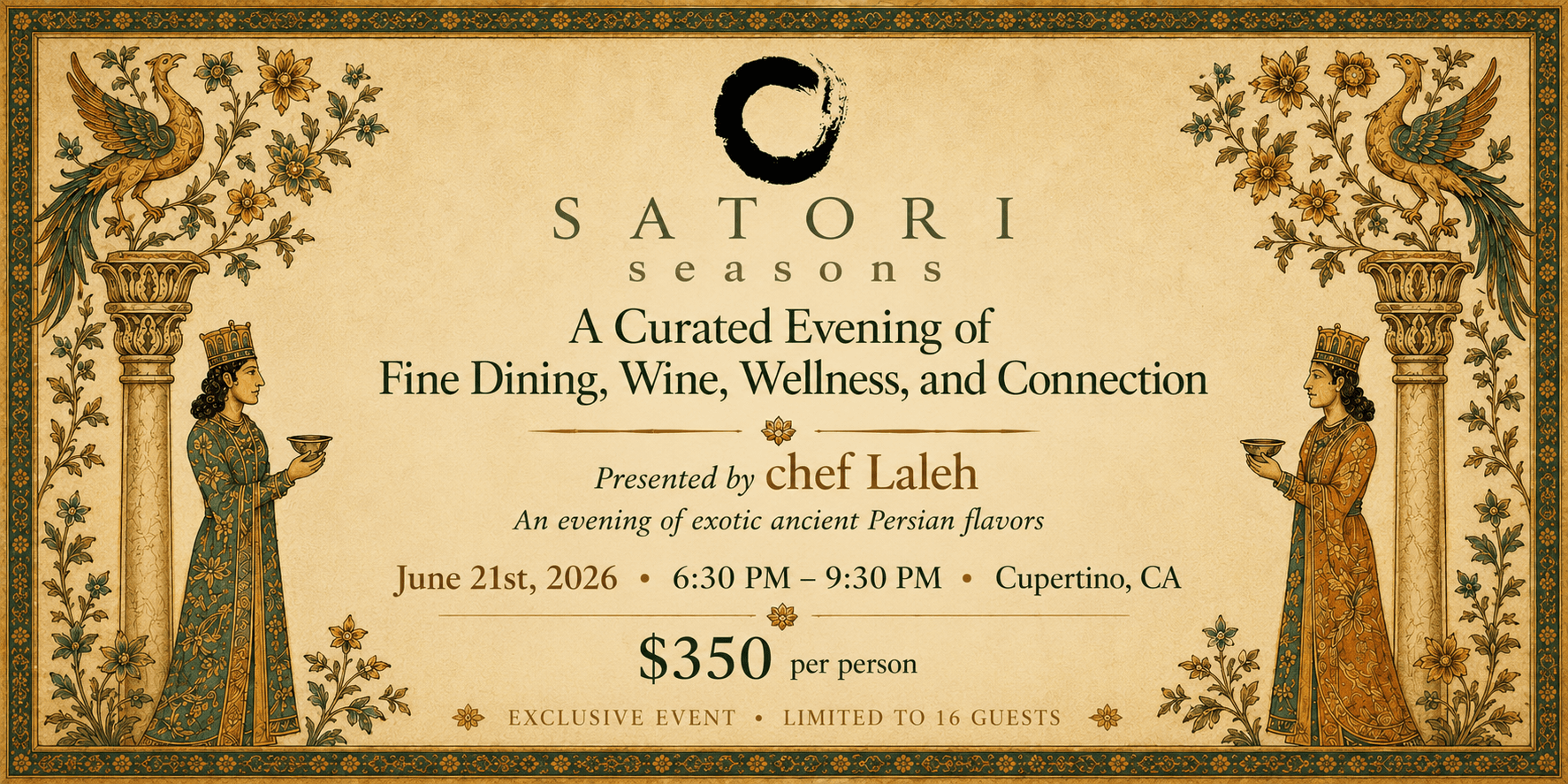 A Curated Evening of Fine Dining, Wine, Wellness & Connection